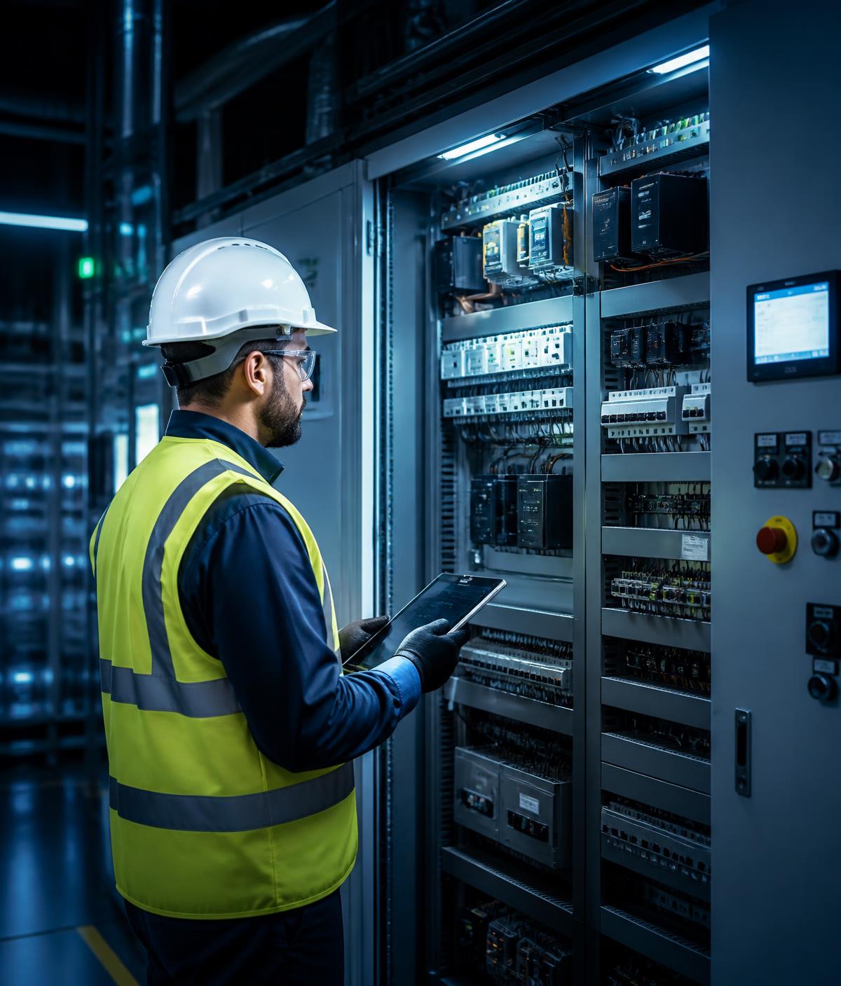 Control room with real-time production monitoring analytics