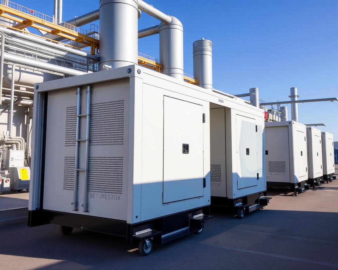 Containerized modular generation units at an industrial site
